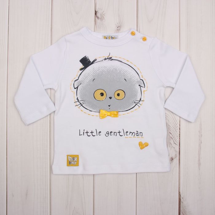 Рубашечка с длинными рукавами, рост 62 см, цвет белый в203_М