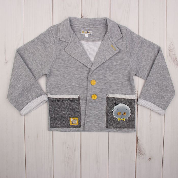 Кофта на пуговицах, рост 68 см, цвет серый меланж в204_М