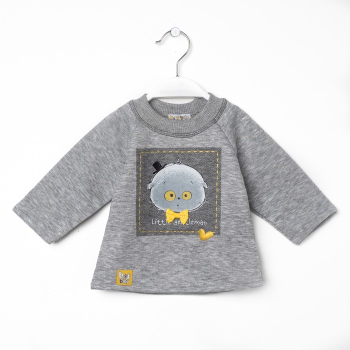 Кофта "Толстовка", рост 74 см, цвет серый меланж в207_М