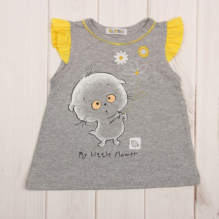 Платье-распашонка с крылышками, рост 62 см, цвет серый меланж в302_М