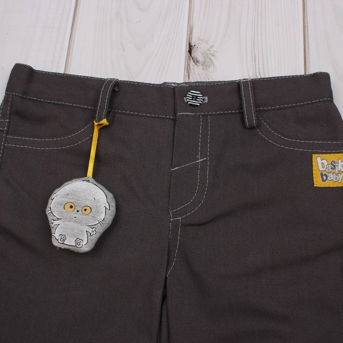 Брюки джинсовые "бананы", рост 74 см, цвет серый в528_М