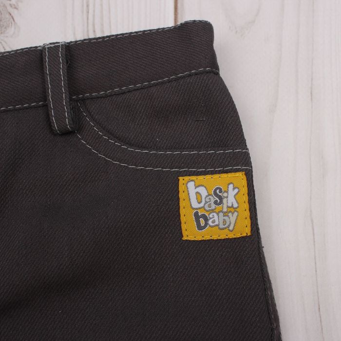 Брюки джинсовые "бананы", рост 74 см, цвет серый в528_М