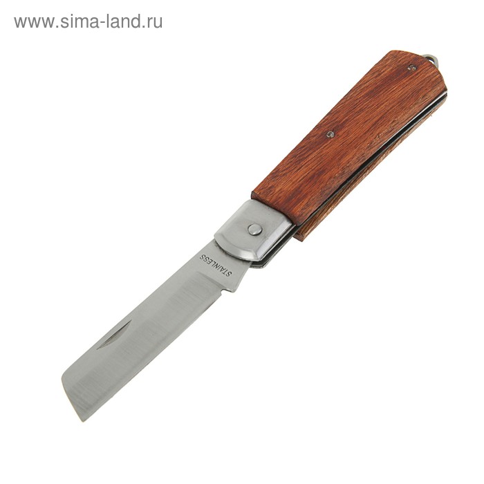 фото Нож электрика fit профи, для зачистки изоляции, нержавеющая сталь, ручка дерево
