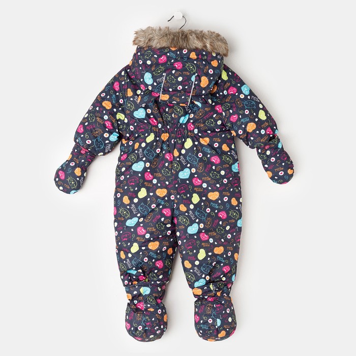 Комбинезон зимний для девочки AmoreMew, рост 68 см, цвет тёмно-синий W16101_М