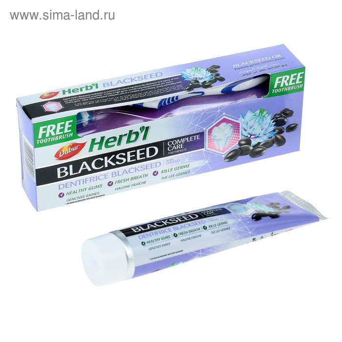 фото Набор dabur herb'l black seed зубная паста, 150 г + зубная щётка