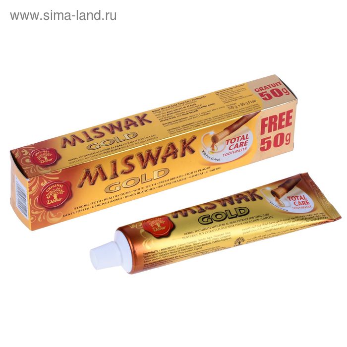 Зубная паста Dabur Miswak Gold, 120 г + 50 г зубная паста miswak gold 120г