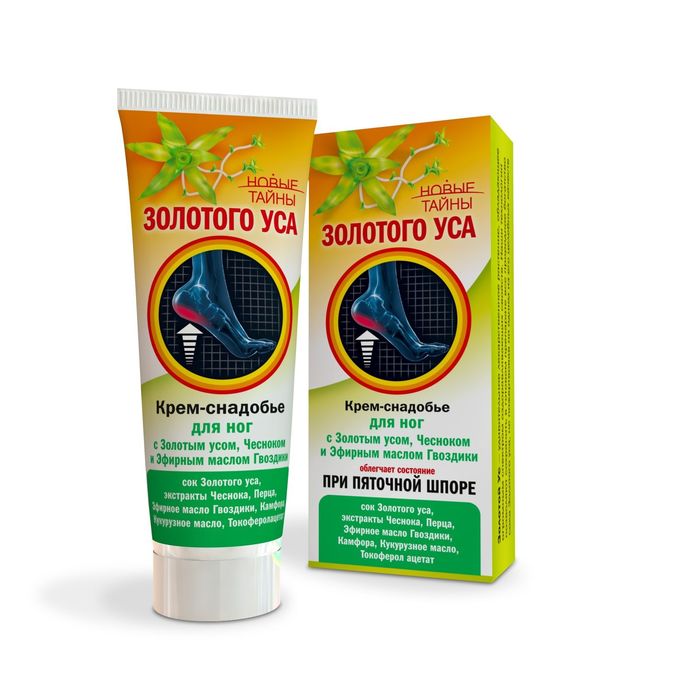 Крем-снадобье для ног "Новые тайны Золотого уса", при пяточной шпоре, 75 мл
