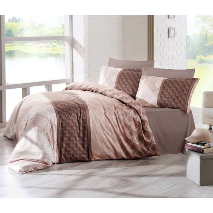 Постельное бельё FESTA 2 сп., 240х260, 200x220, 50х70-4 шт., сатин 125 г/м², цвет коричневый