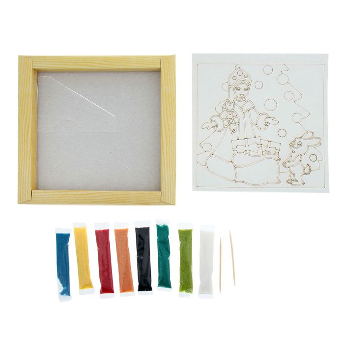 Фреска из цветного песка "Снегурочка", 17 х 17 см