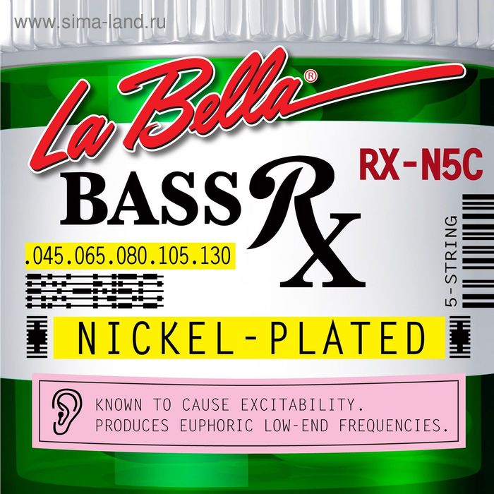 фото Струны для бас-гитары la bella rx-n5c rx – nickel, никелированные, 45-130