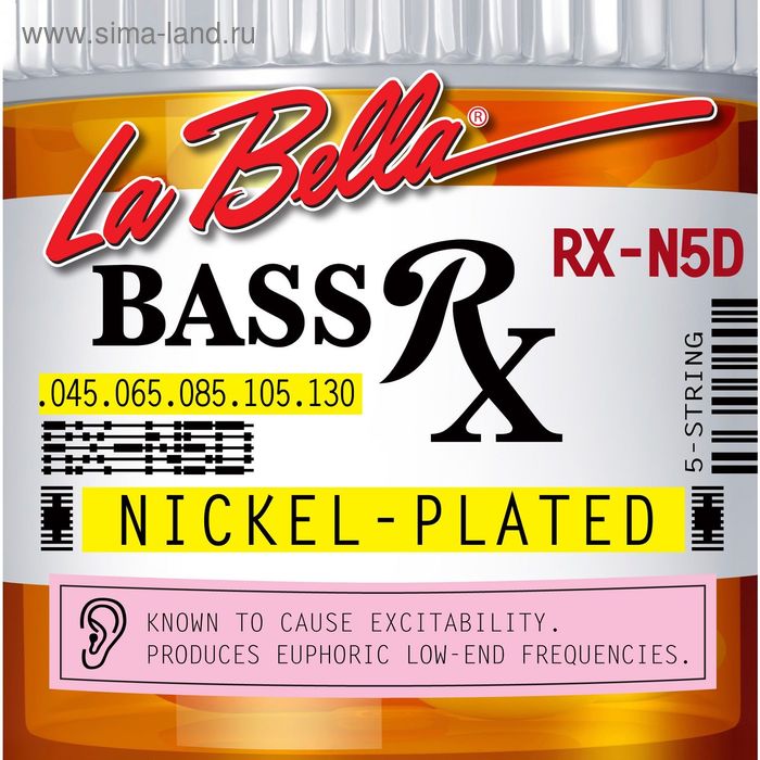 фото Струны для бас-гитары la bella rx-n5d rx – nickel, никелированные, 45-130