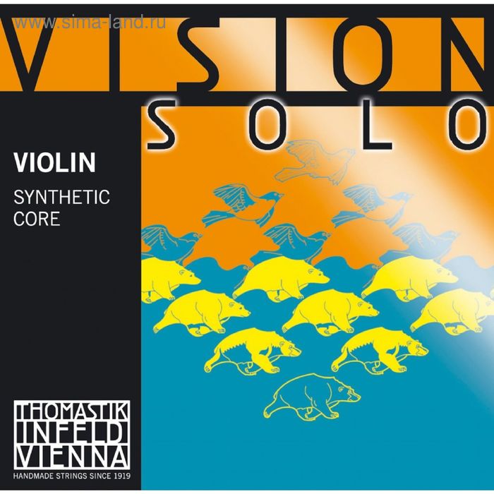 vis100 vision solo комплект струн для скрипки размером 4 4 среднее натяжение thomastik Струны для скрипки Thomastik VIS100 Vision Solo 4/4, среднее натяжение