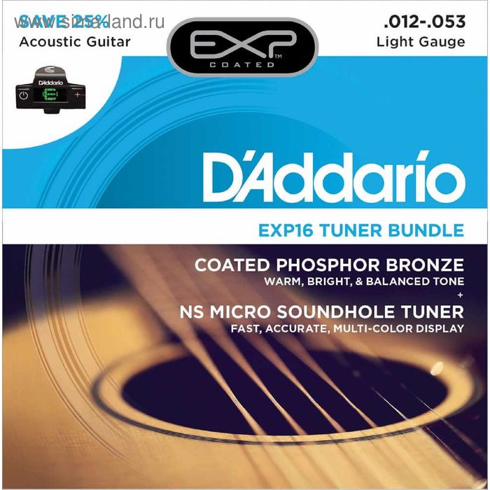 фото Струны для акустической гитары d'addario exp16-ct15 d`addario