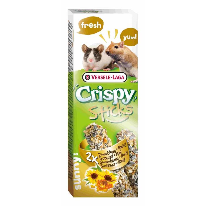 Палочки VERSELE-LAGA Crispy для песчанок и мышей, с подсолнечником и медом, 2х55 г
