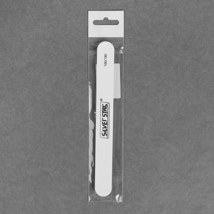 Пилка наждачная для ногтей, абразивность 100/180, 18см, цвет белый