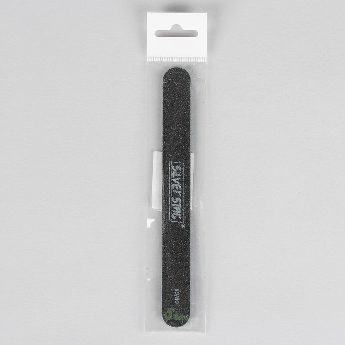 Пилка наждачная для ногтей, абразивность 80/80, 18см, цвет чёрный