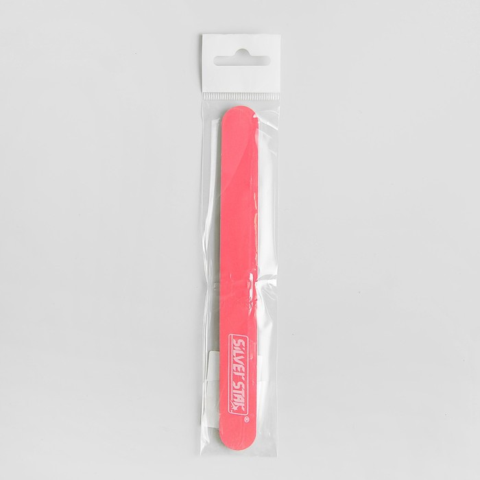 Пилка наждачная для ногтей, абразивность 400/400, 18см, цвет розовый