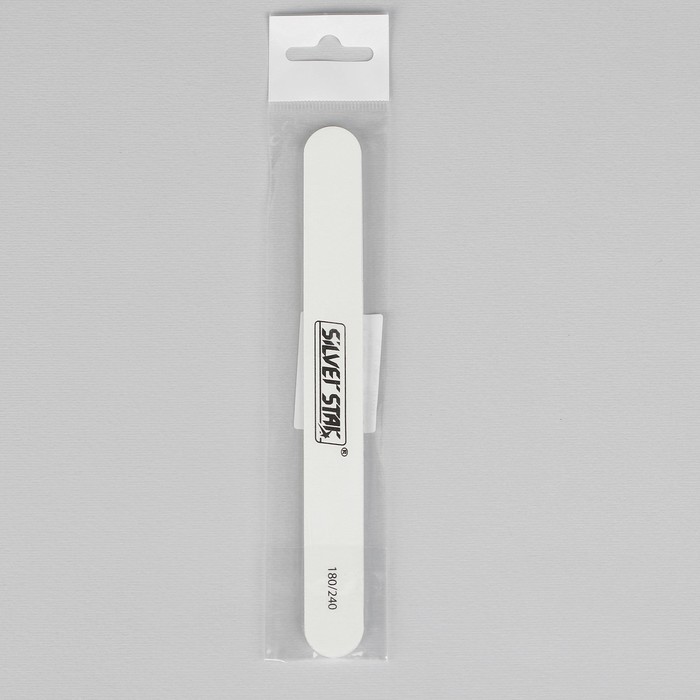 Пилка наждачная для ногтей, абразивность 180/240, 18см, цвет оранжево-белый