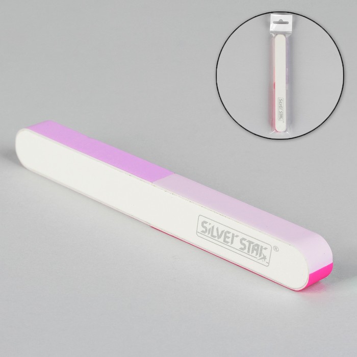 Баф для полировки ногтей шестисторонний, 18см, цвет розовый