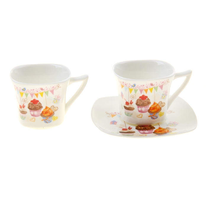 Набор чайный 4 предмета "Синичка":   УЦЕНКА