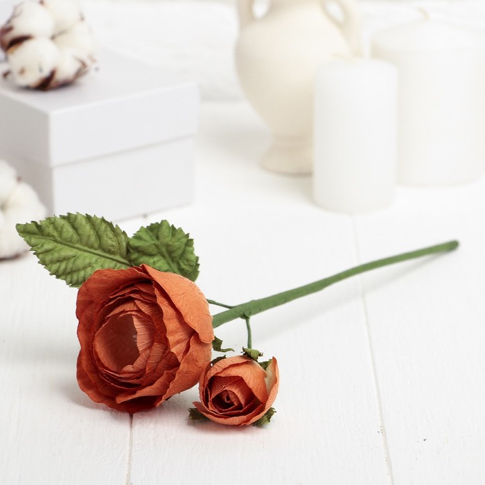 Декоративный цветок "Королевская роза", светло-коралловый