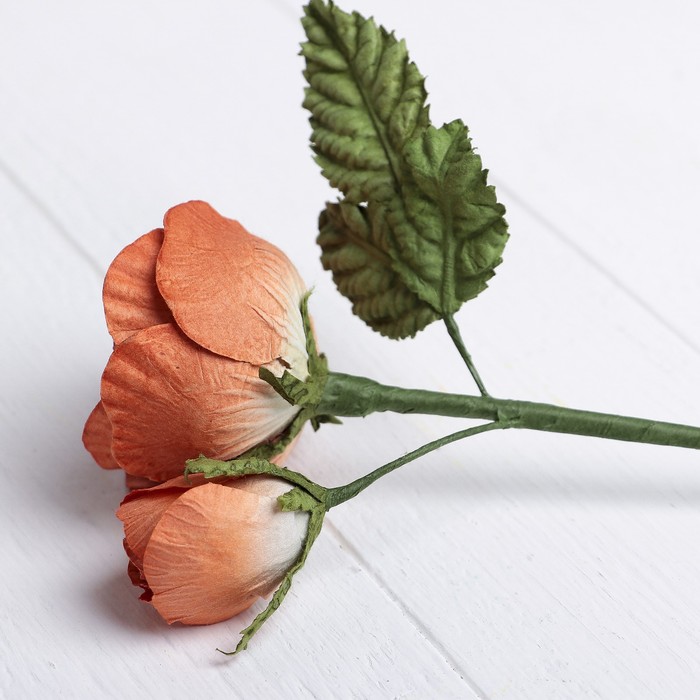 Декоративный цветок "Королевская роза", светло-коралловый