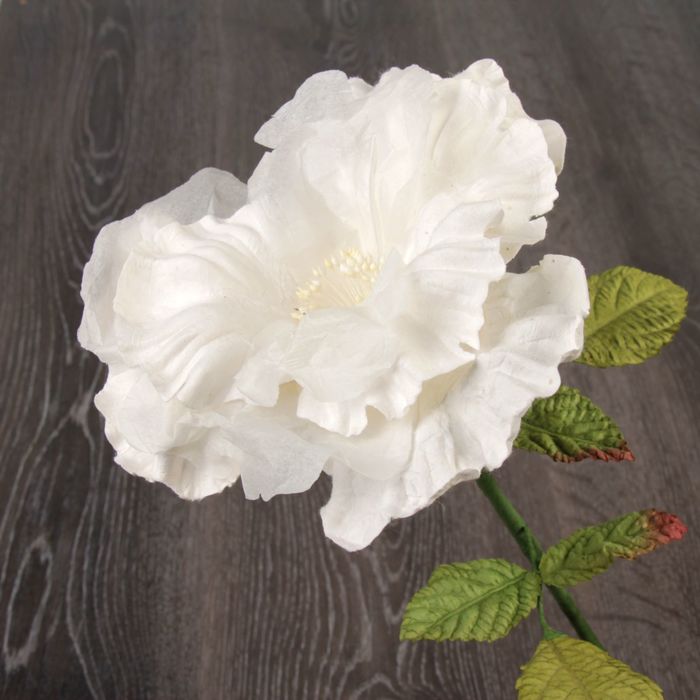 Декоративный цветок "Сказочная роза", белый