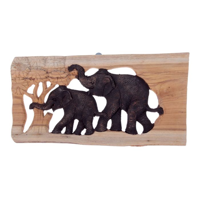 Панно "Два слона и деревья"