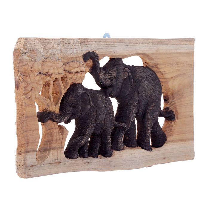 Панно "Два слона и деревья"