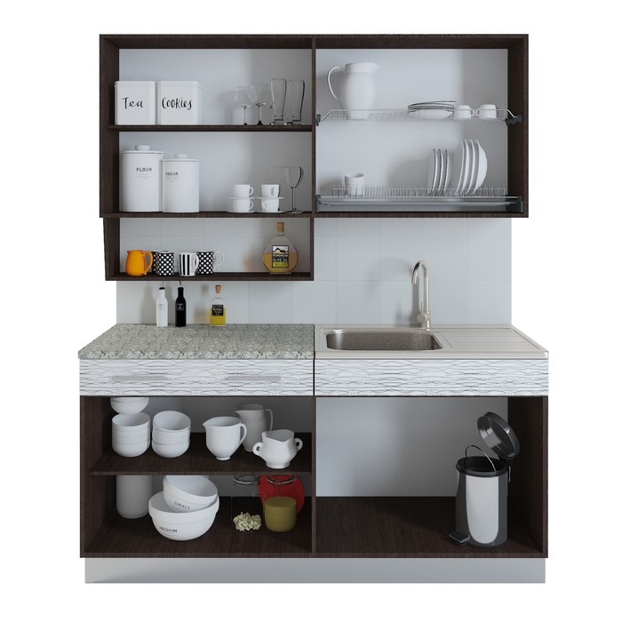 Кухонный гарнитур Алиса, 1600 мм, цвет лагуна