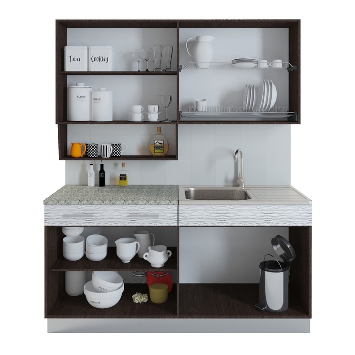 Кухонный гарнитур Алиса, 1600 мм, цвет лайм