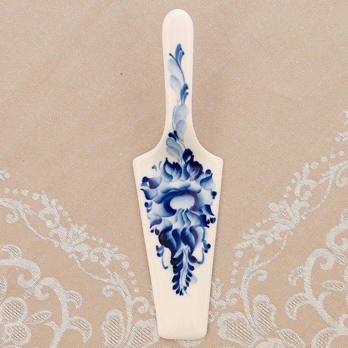 Ложка для торта «Сластёна», гжель, кобальт, 2 сорт