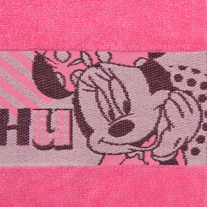 Полотенце махровое "Озорная Минни", Минни Маус 30х70 см, 100% хлопок 370гр/м2