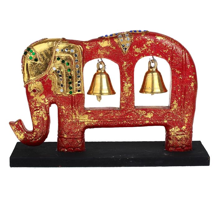 Сувенир "Слон с двумя колокольчиками"