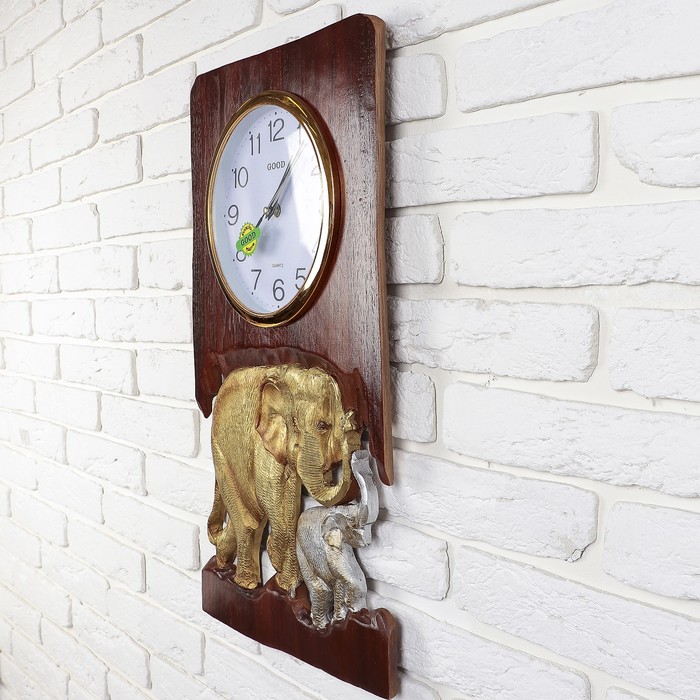 Часы-панно "Два слона"