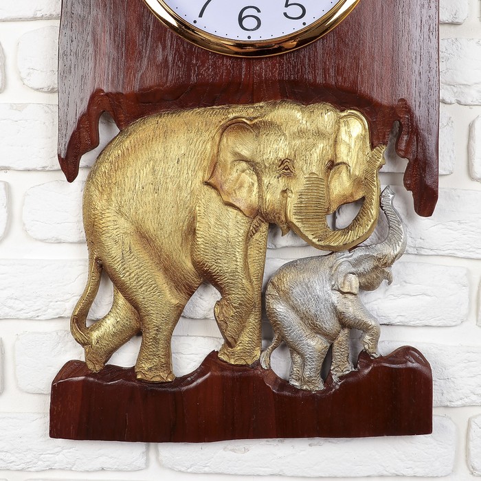 Часы-панно "Два слона"
