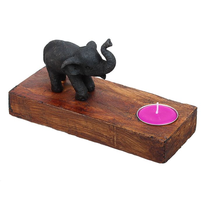 Подсвечник со свечой "Слон"