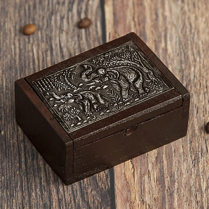 Шкатулка с гравюрой "Джунгли", МИКС