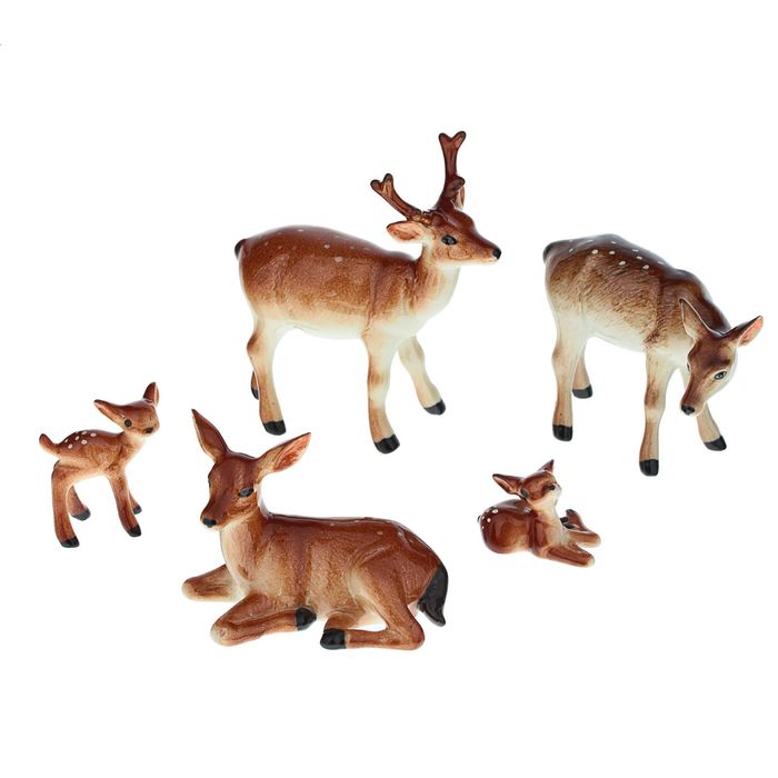 Сувенир "Семья оленей", набор 5 шт.