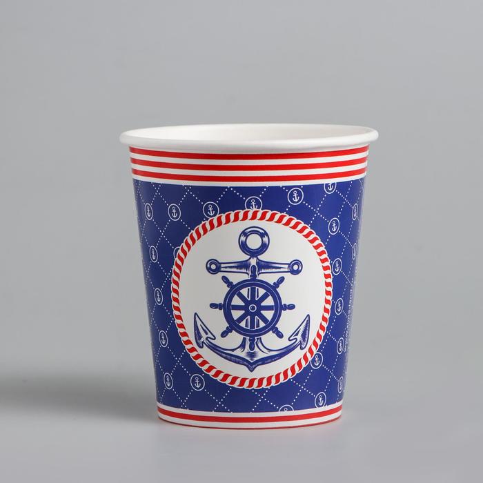 Бумажный стакан "Морской", Якорь, 250 мл