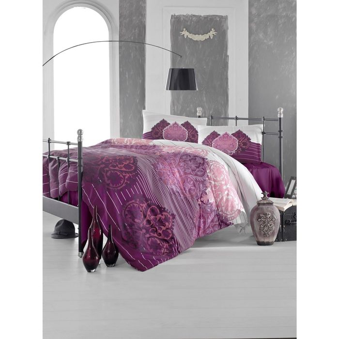 КПБ RANFORCE LEYAN 2 сп., размер 240х260, 200х220, 50х70-2 шт., цвет бордовый, ранфорс 115 г/м2   19