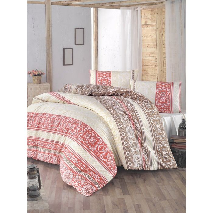 КПБ RANFORCE MONICA 2 сп., размер 240х260, 200х220, 50х70-2 шт., цвет бордовый, ранфорс 115 г/м2   1