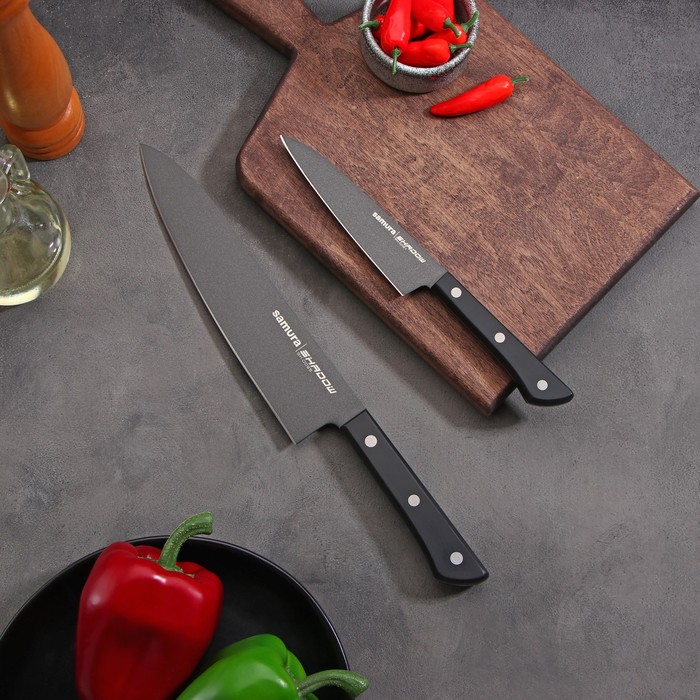 Набор ножей Samura SHADOW, 2 шт: лезвие: 12 см, 20,8 см