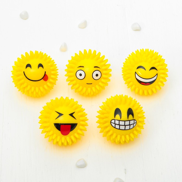 Мяч световой "Смайл" 7,5 см, виды МИКС
