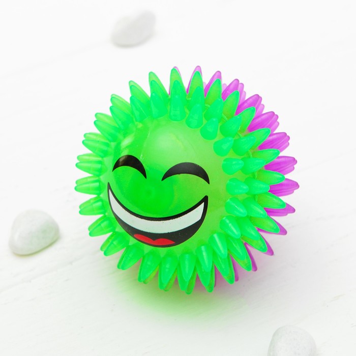 Мяч световой "Мордочки" 7,5 см, цвета МИКС