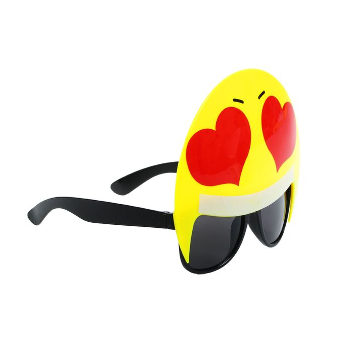 Карнавальные очки "Смайлик" сердечки