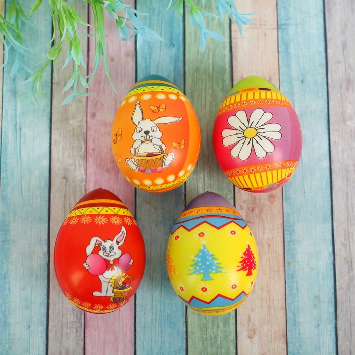 Мягкий мяч "Пасхальное яйцо" 6 см, цвета МИКС