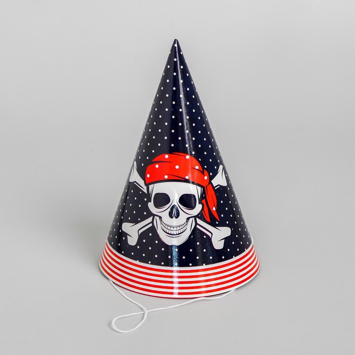 Колпак бумажный "Настоящий пират!", набор 6 шт.
