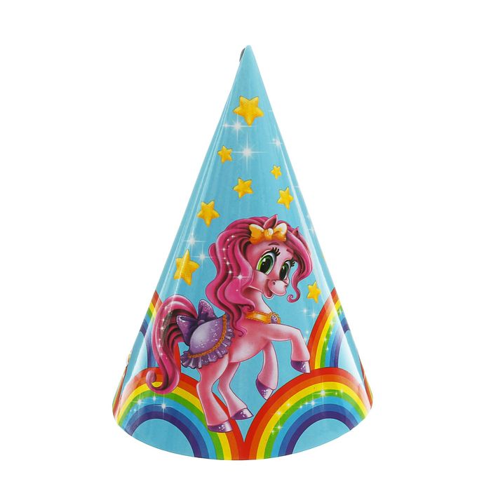 Колпак бумажный "Сказочная пони", набор 6 шт.