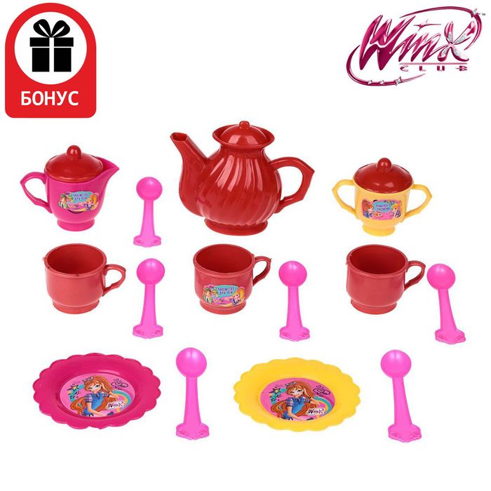 Набор посуды для игры "Чаепите на 2 персоны", 14 предметов, феи ВИНКС